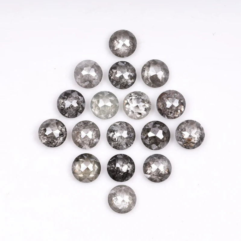 1 CT - 2.5 MM - Salt And Pepper Tambuli cut Round Rose Cut Diamond