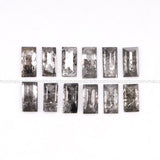 1.32 CT, 4.0 X 2.0 MM, Salt And Pepper Baguette Cut Diamond
