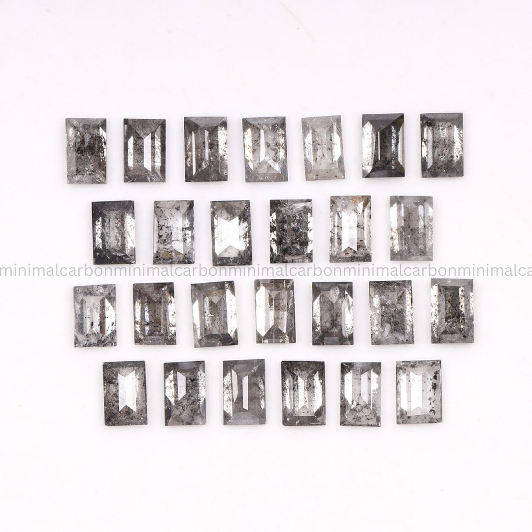 2.10 CT, 3.0 X 2.0 MM Salt And Pepper Baguette Cut Diamond