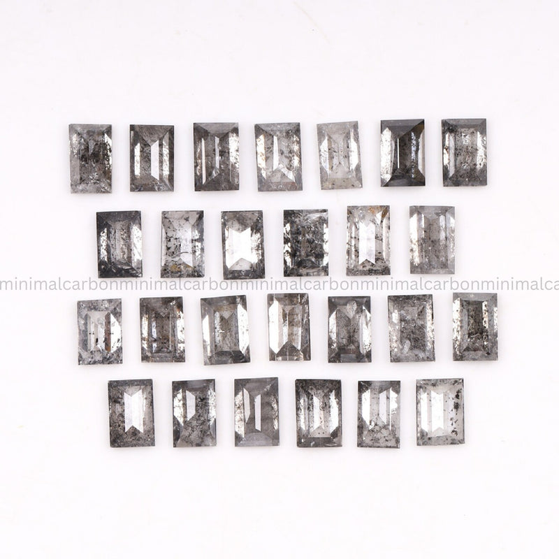 2.10 CT, 3.0 X 2.0 MM Salt And Pepper Baguette Cut Diamond