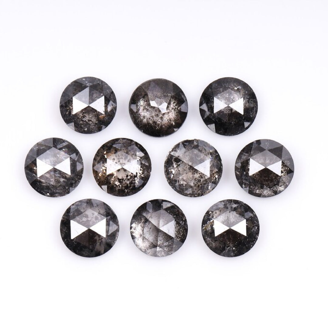 1 CT - 4.5 MM - Salt And Pepper Round Rose Cut Diamond