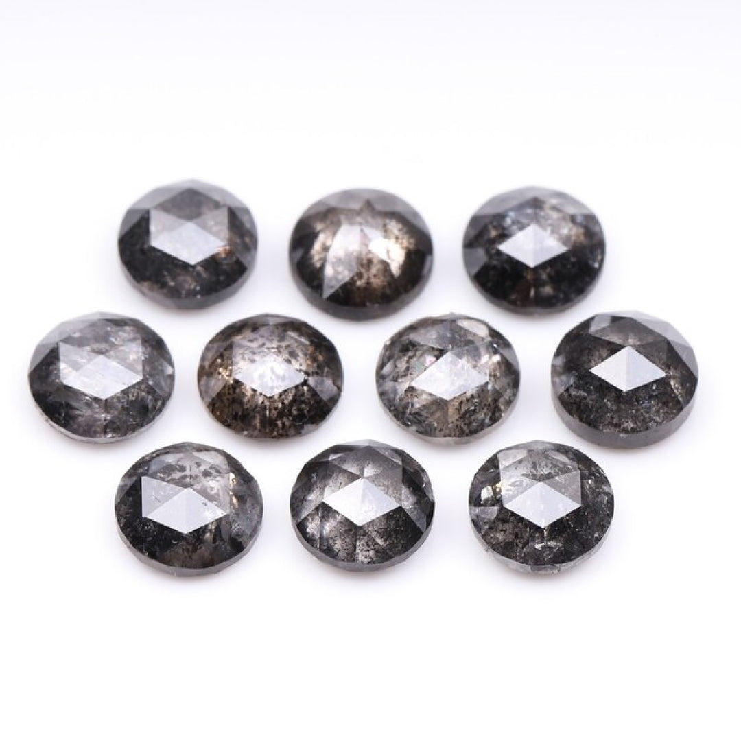 1 CT - 4.5 MM - Salt And Pepper Round Rose Cut Diamond