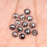 1 CT - 4.0 MM - Salt And Pepper Round Rose Cut Diamond - Minimal Carbon