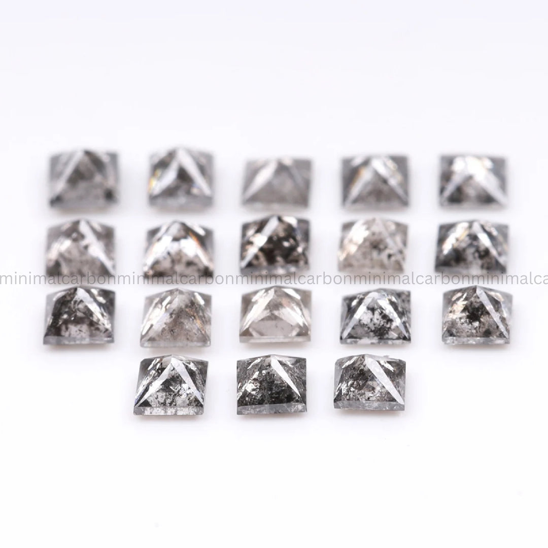 Salt And Pepper Princess Cut Diamond