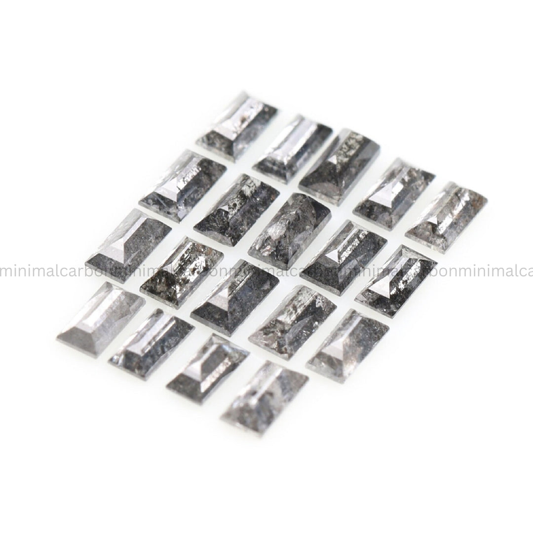 0.98 CT, 3.0 X 1.5 MM Salt And Pepper Baguette Cut Diamond