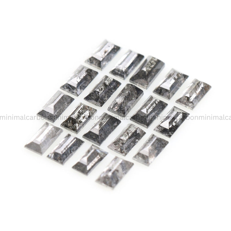 0.98 CT, 3.0 X 1.5 MM Salt And Pepper Baguette Cut Diamond