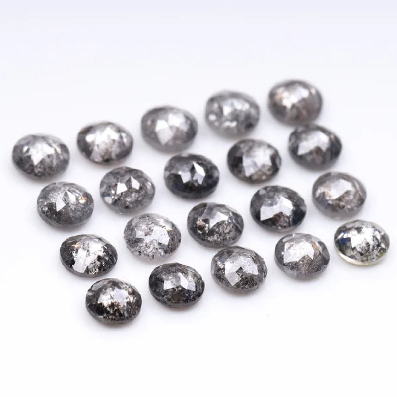 1 CT - 3.5 MM - Salt And Pepper Tambuli cut Round Rose Cut Diamond
