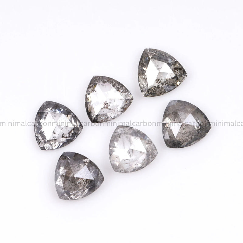 0.63 CT, 3.5 MM Salt And Pepper Trillion Cut Diamond