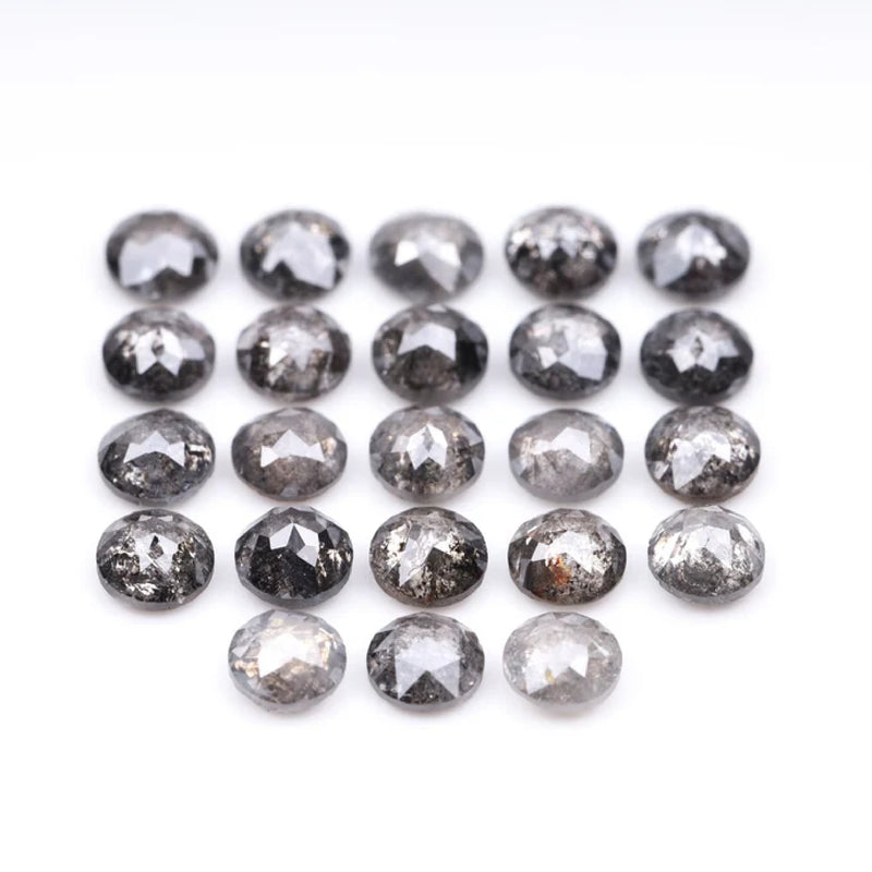 1 CT - 2.0 MM - Salt And Pepper Tambuli cut Round Rose Cut Diamond