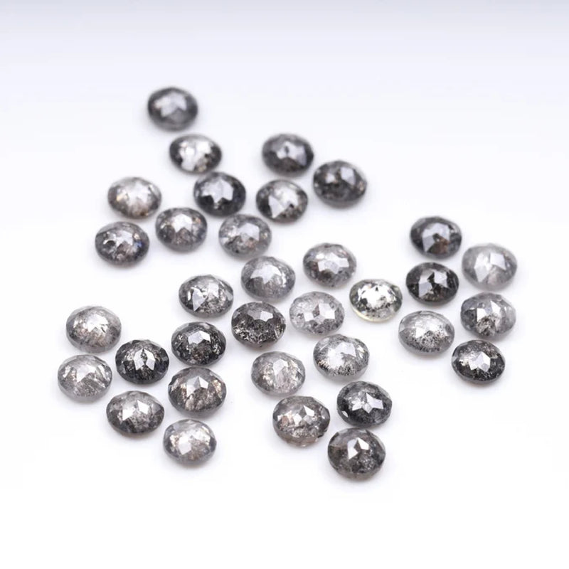 1 CT - 1.5 MM - Salt And Pepper Tambuli cut Round Rose Cut Diamond
