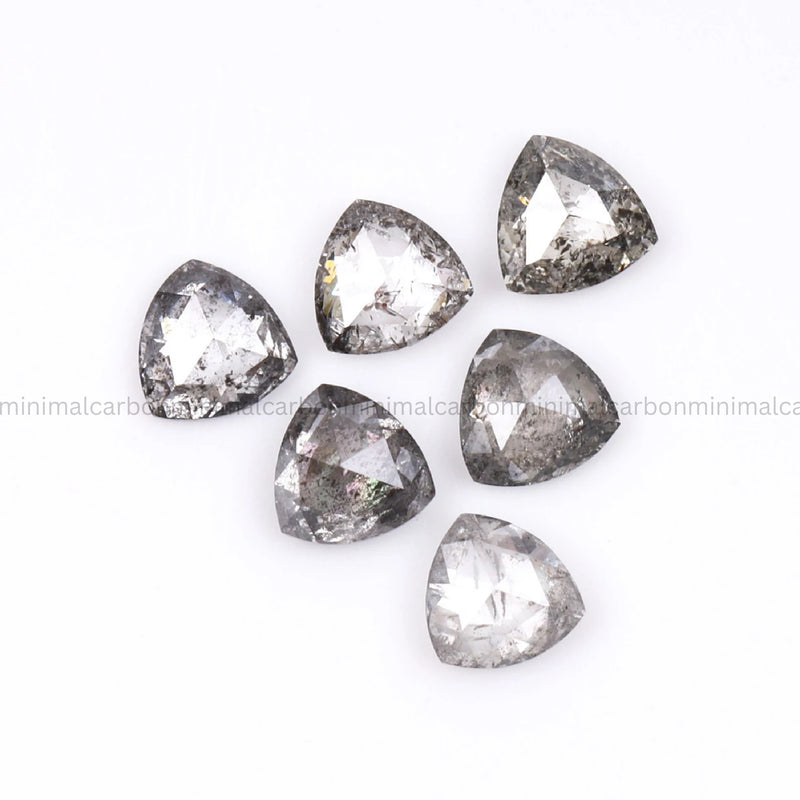 0.38 CT, 2.5 MM Salt And Pepper Trillion Cut Diamond
