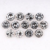3.6 To 4.0 MM - Salt And Pepper Round Brilliant Cut Diamond - Minimal Carbon