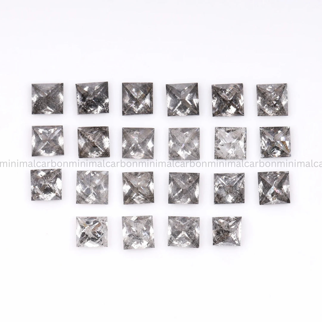Salt And Pepper Princess Cut Diamond