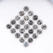 2.1 To 2.5 MM - Salt And Pepper Round Brilliant Cut Diamond - Minimal Carbon