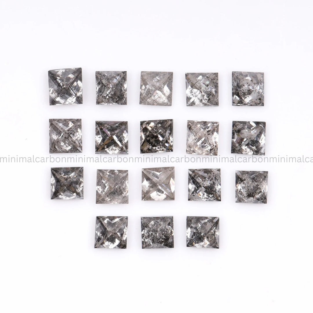 Salt And Pepper Princess Cut Diamond