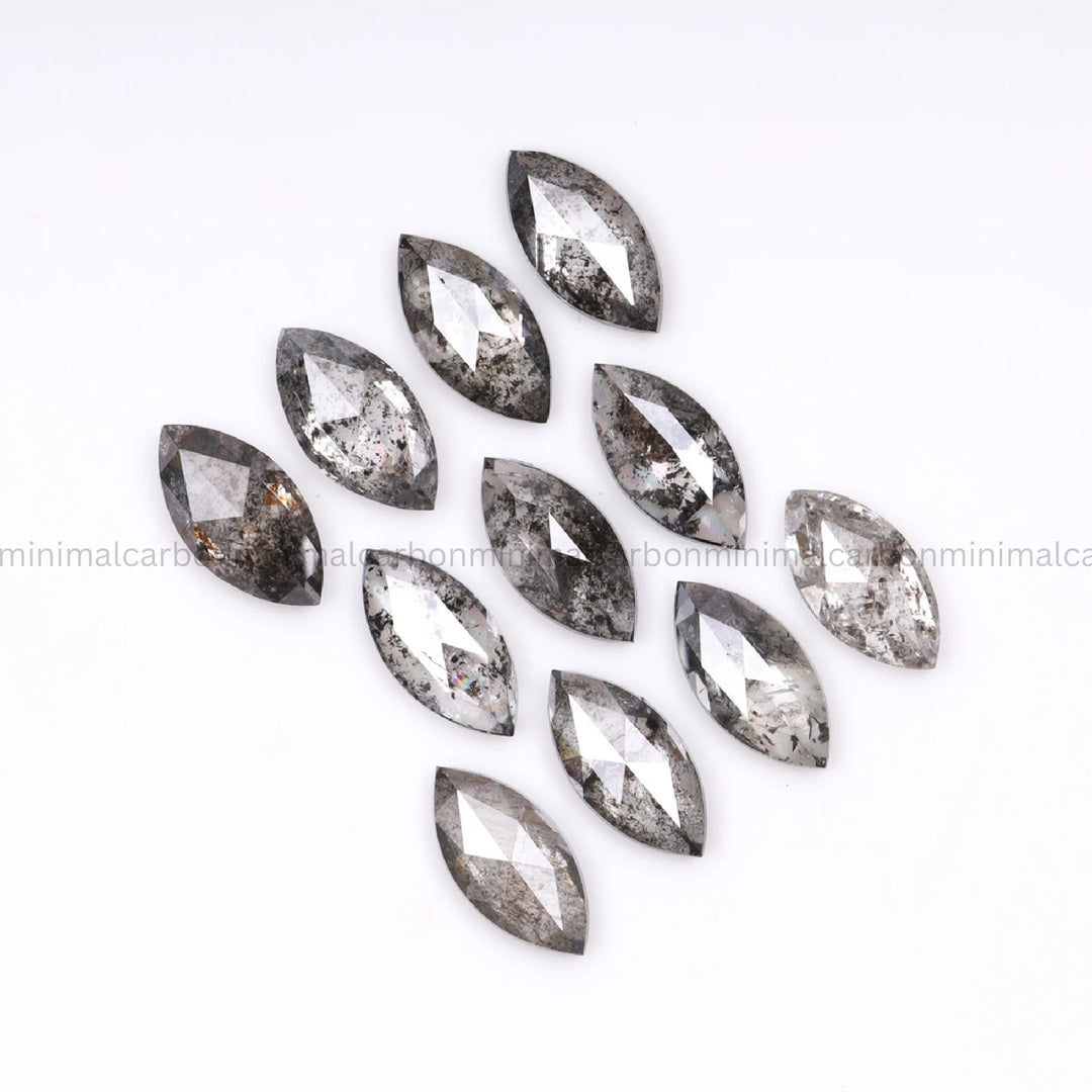 0.77 CT, 4.0 X 2.0 MM Salt And Pepper Marquise Cut Diamond