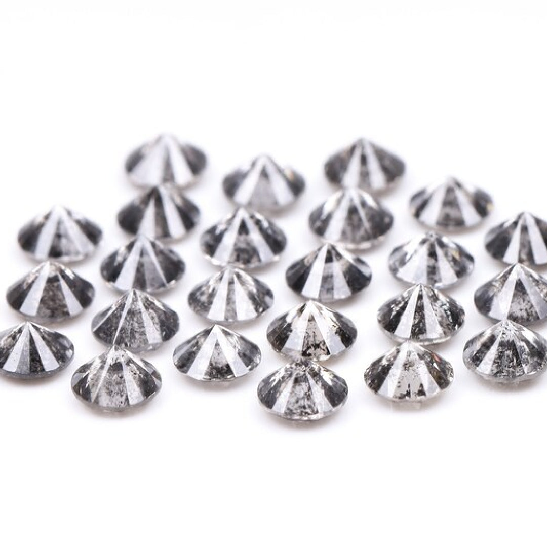 1.6 To 2.0 MM - Salt And Pepper Round Brilliant Cut Diamond - Minimal Carbon