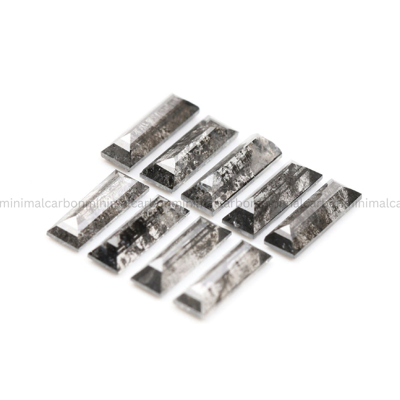 1.82 CT, 6.0 X 2.0 MM Salt And Pepper Baguette Cut Diamond