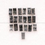 0.98 CT, 3.0 X 1.5 MM Salt And Pepper Baguette Cut Diamond