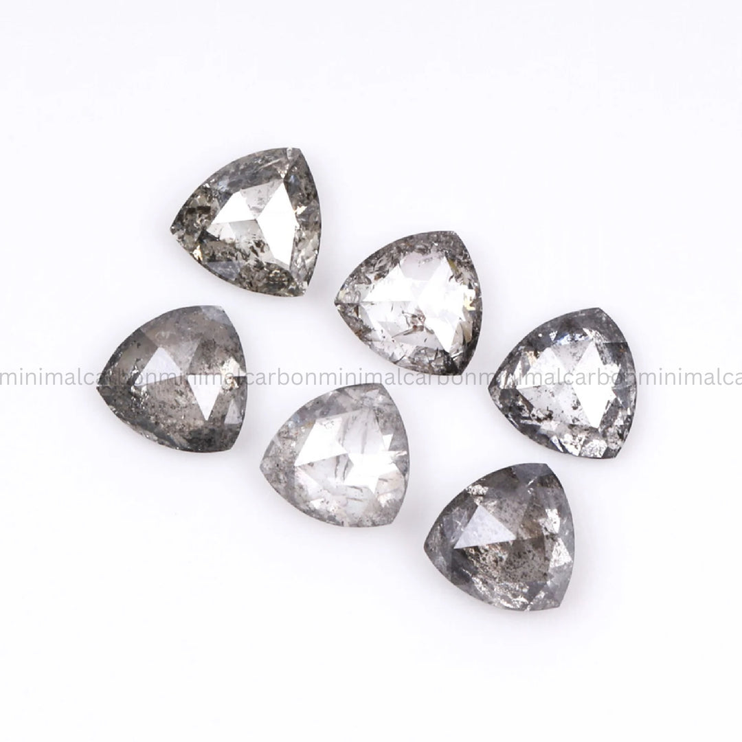 0.63 CT, 3.5 MM Salt And Pepper Trillion Cut Diamond