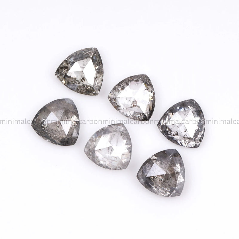 0.63 CT, 3.5 MM Salt And Pepper Trillion Cut Diamond