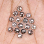 1 CT - 2.5 MM - Salt And Pepper Tambuli cut Round Rose Cut Diamond
