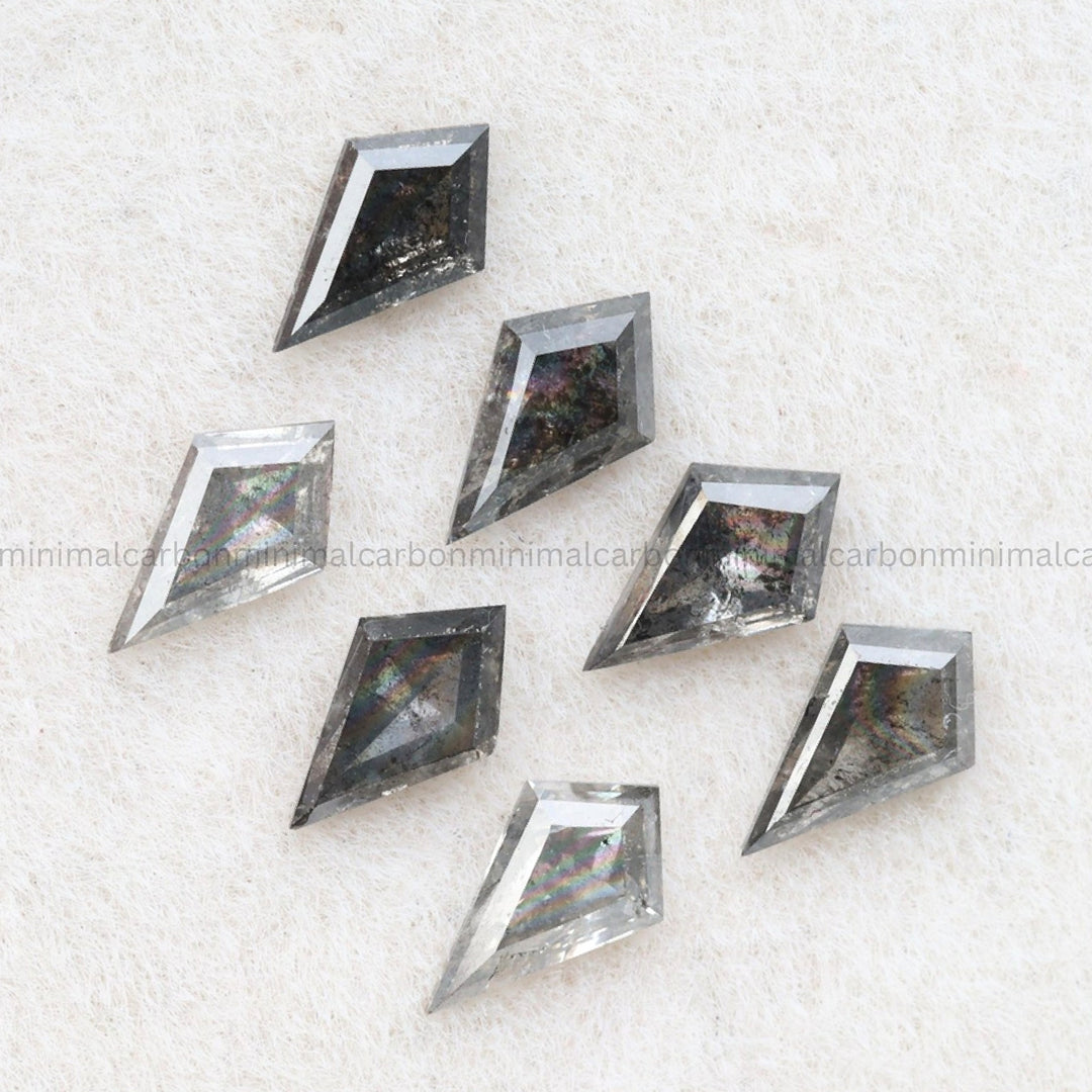 0.88 CT, 5.0 X 3.0 MM Salt And Pepper Kite Cut Diamond