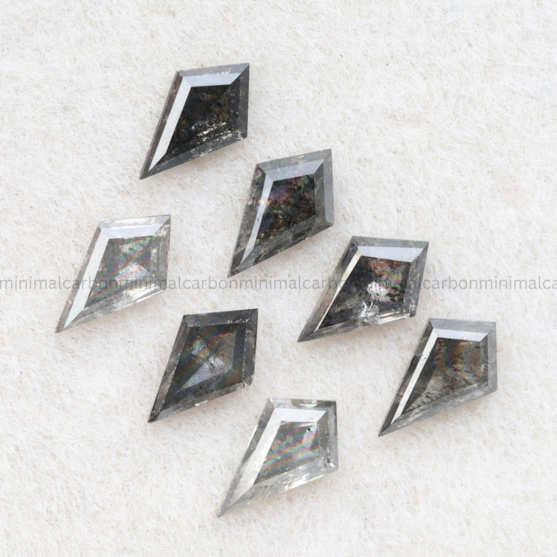 0.88 CT, 5.0 X 3.0 MM Salt And Pepper Kite Cut Diamond