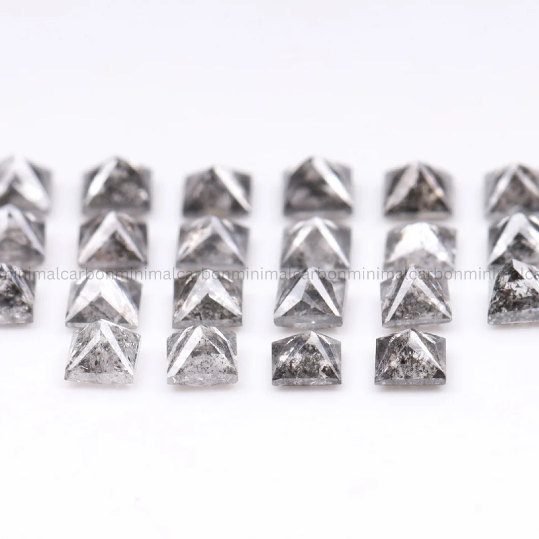 Salt And Pepper Princess Cut Diamond