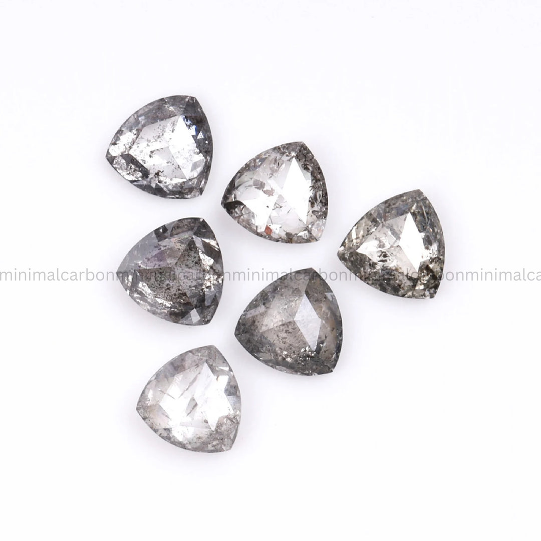 0.38 CT, 2.5 MM Salt And Pepper Trillion Cut Diamond