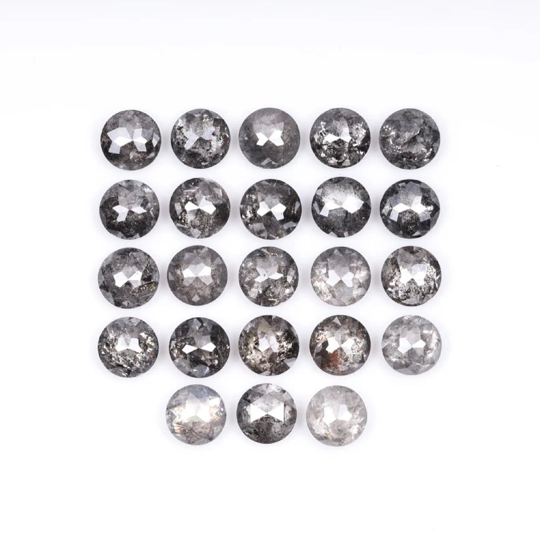 1 CT - 2.0 MM - Salt And Pepper Tambuli cut Round Rose Cut Diamond