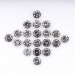 2.6 To 3.0 MM - Salt And Pepper Round Brilliant Cut Diamond - Minimal Carbon