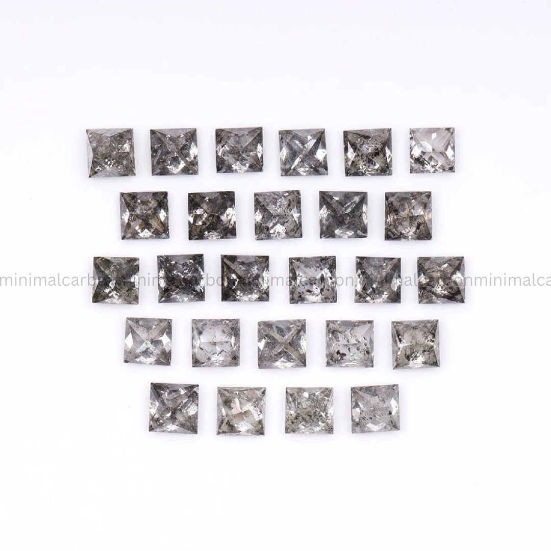 Salt And Pepper Princess Cut Diamond