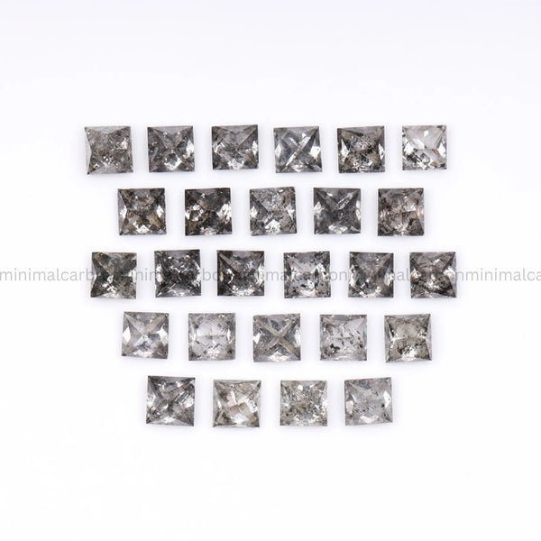 2.5 MM | Salt And Pepper Princess Cut Diamond