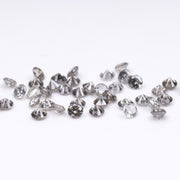 1.1 To 1.5 MM - Salt And Pepper Round Brilliant Cut Diamond - Minimal Carbon