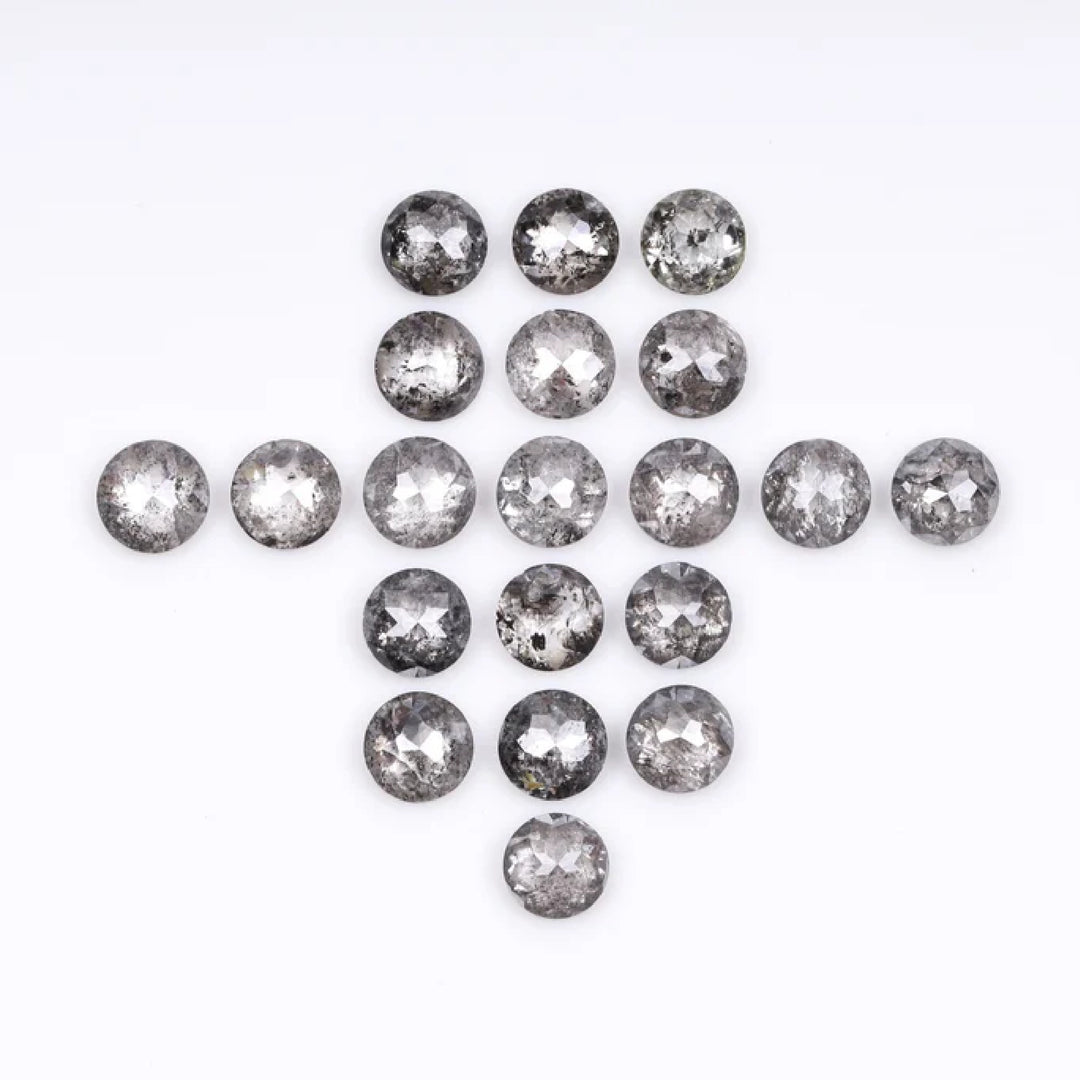 1 CT - 3.5 MM - Salt And Pepper Tambuli cut Round Rose Cut Diamond