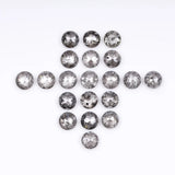 1 CT - 3.5 MM - Salt And Pepper Tambuli cut Round Rose Cut Diamond