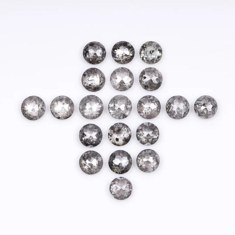 1 CT - 3.5 MM - Salt And Pepper Tambuli cut Round Rose Cut Diamond