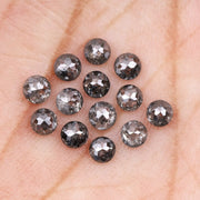 1 CT - 4.0 MM - Salt And Pepper Tambuli cut Round Rose Cut Diamond