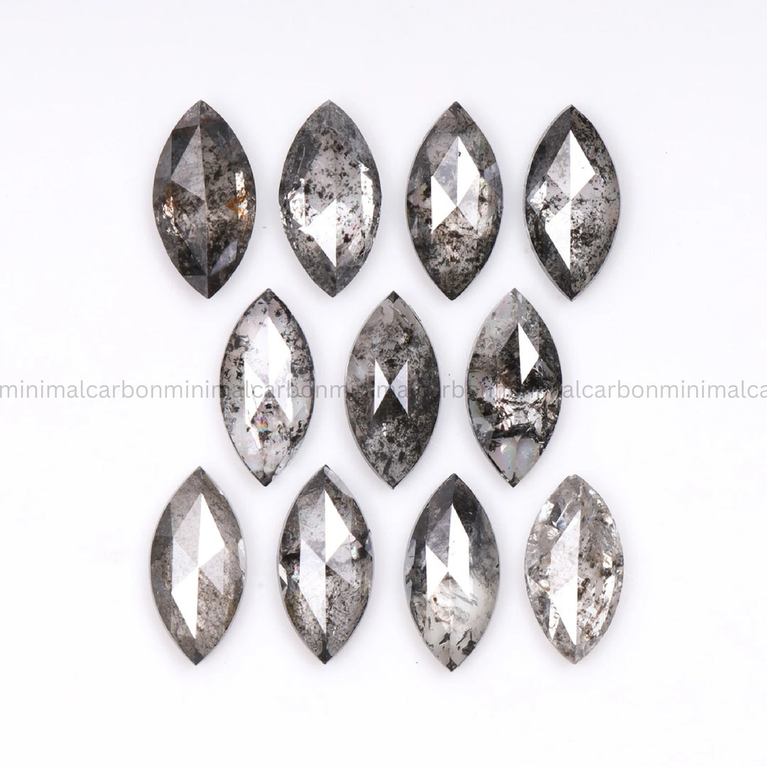 0.77 CT, 4.0 X 2.0 MM Salt And Pepper Marquise Cut Diamond
