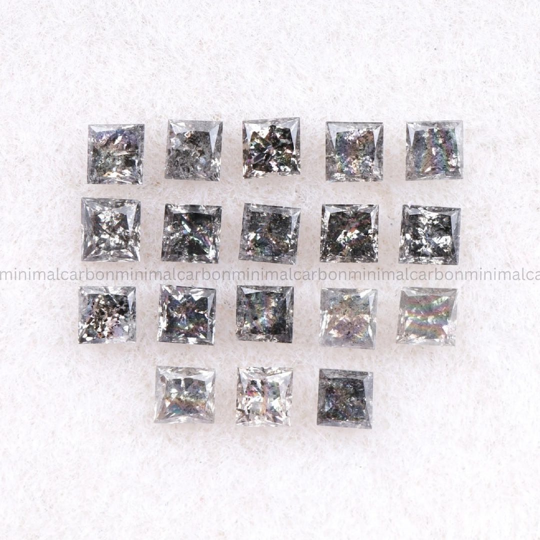 Salt And Pepper Princess Cut Diamond