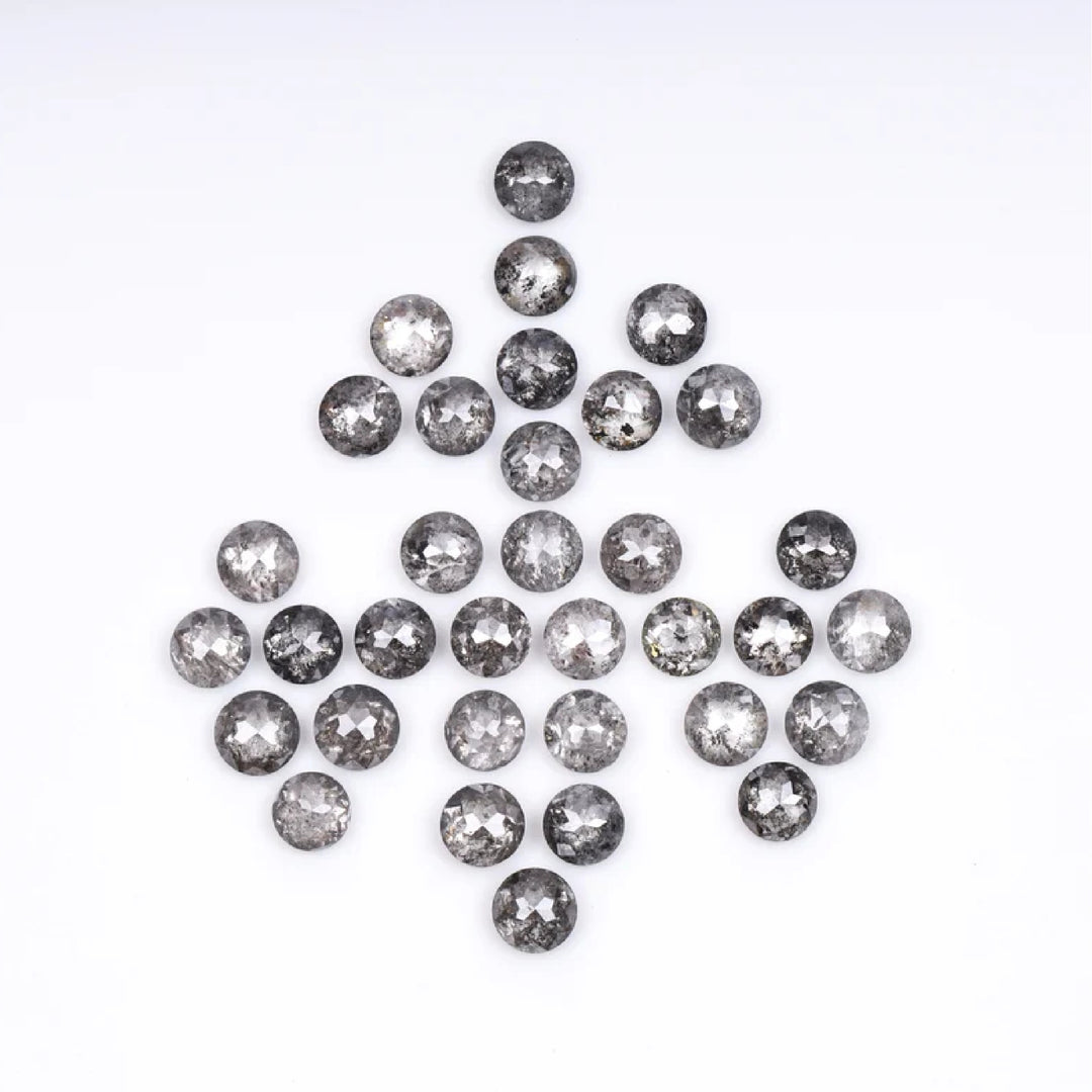 1 CT - 1.5 MM - Salt And Pepper Tambuli cut Round Rose Cut Diamond