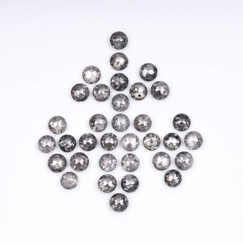 1 CT - 1.5 MM - Salt And Pepper Tambuli cut Round Rose Cut Diamond
