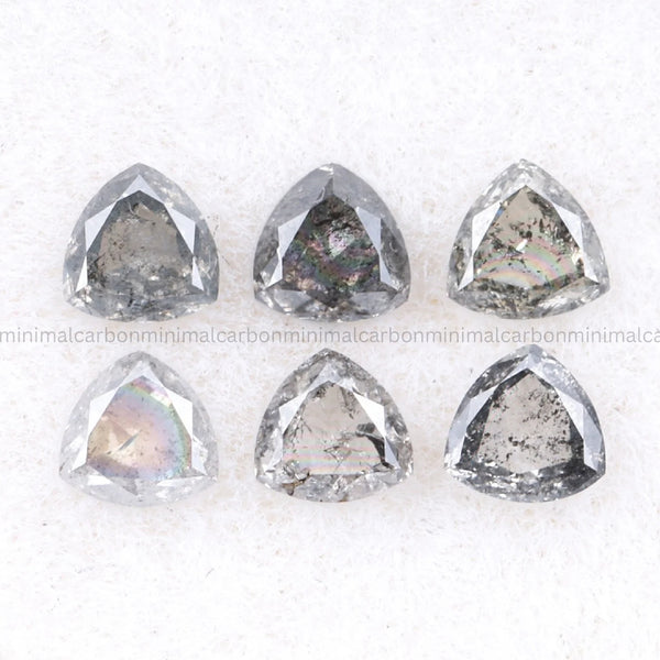 0.63 CT, 3.5 MM Salt And Pepper Trillion Cut Diamond