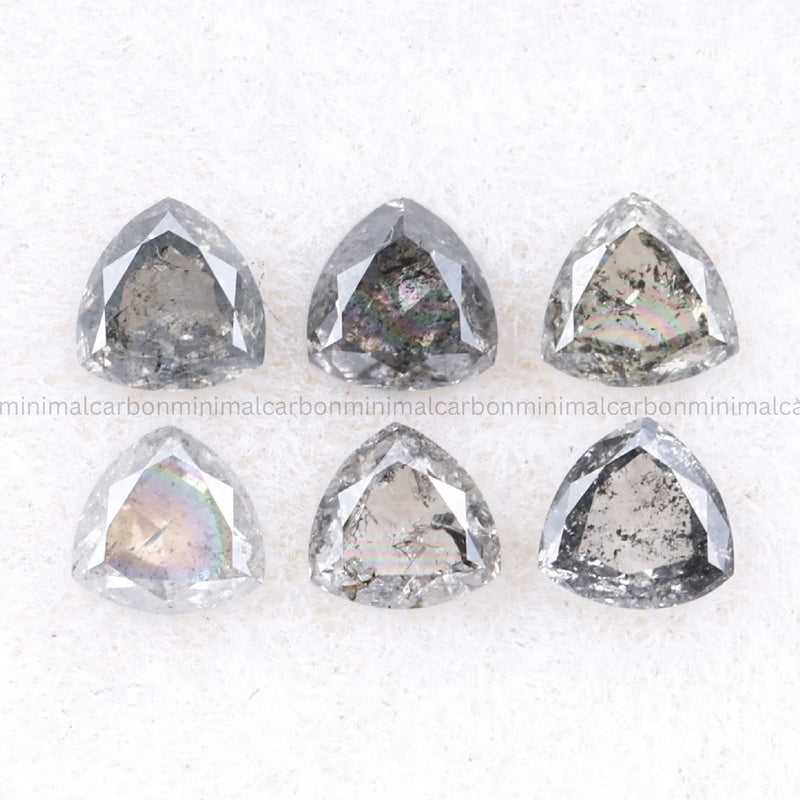 0.63 CT, 3.5 MM Salt And Pepper Trillion Cut Diamond
