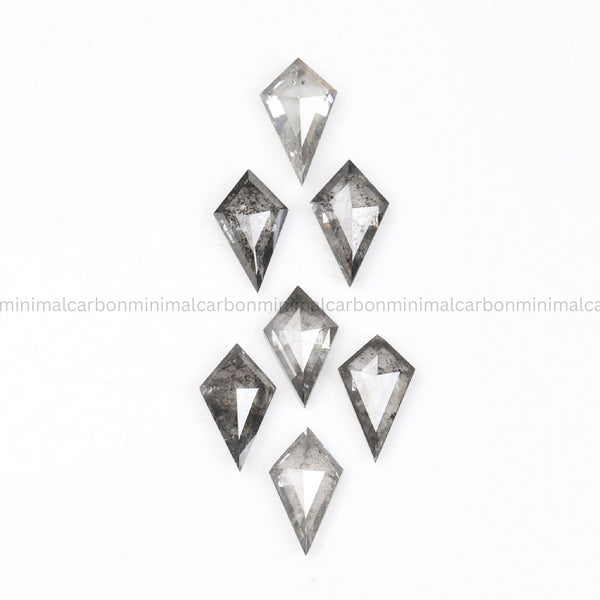0.88 CT, 5.0 X 3.0 MM Salt And Pepper Kite Cut Diamond