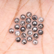 1 CT - 2.0 MM - Salt And Pepper Tambuli cut Round Rose Cut Diamond