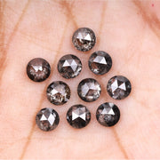 1 CT - 4.5 MM - Salt And Pepper Round Rose Cut Diamond