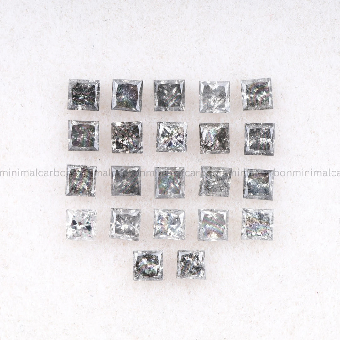 Salt And Pepper Princess Cut Diamond