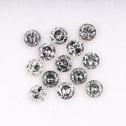 3.6 To 4.0 MM - Salt And Pepper Round Brilliant Cut Diamond - Minimal Carbon